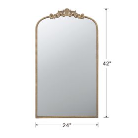 24" x 42" Gold Arch Mirror, Baroque Inspired Wall Decor for Bathroom Bedroom Living Room