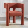 Contemporary Designed Fabric Upholstered Accent Chair Dining Chair for Living Room, Bedroom, Dining Room, Orange