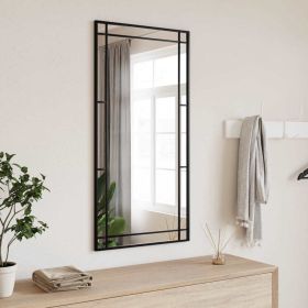 Wall Mirror Black 19.7"x39.4" Rectangle Iron