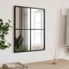 Wall Mirror Black 15.7"x19.7" Rectangle Iron