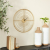 DecMode 20" Gold Metal Open Frame Swirl Wall Clock