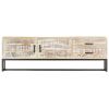 TV Stand White 55.1"x11.8"x17.7" Solid Wood Acacia