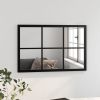 Wall Mirror Black 23.6"x15.7" Metal