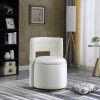 360° Swivel Accent Chair with Storage Function, Velvet Curved Chair with Gold Metal Base for Living Room, Nursery, Bedroom [Video]