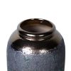 Vintage Smoke Ceramic Vase 7"D x 14"H - Artisanal Piece for Your Home