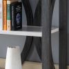 Modern Console Table with Three Open Shelves - Grey and White