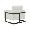 Modrest Prince Contemporary Cream & Black Fabric Accent Chair