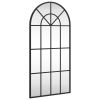 Wall Mirror Black 15.7"x31.5" Arch Iron