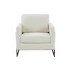 Modrest Prince Contemporary Cream & Black Fabric Accent Chair