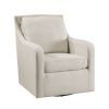 Modern Living Room Accent Chair 1pc Beige Fabric Upholstered Swivel Chair Solid Wood Frame Wooden Furniture