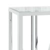 Console Table 43.3"x11.8"x27.6" Stainless Steel and Glass