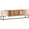 TV Stand White 55.1"x11.8"x17.7" Solid Wood Acacia