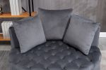 A&A Furniture,Accent Chair / Classical Barrel Chair for living room / Modern Leisure Chair (Grey)