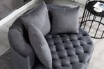 A&A Furniture,Accent Chair / Classical Barrel Chair for living room / Modern Leisure Chair (Grey)