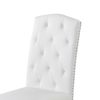 Dining PU Chair with Solid Wood Legs;  18.11" L x 24.01" W x 40.95" H White