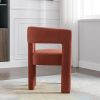 Contemporary Designed Fabric Upholstered Accent Chair Dining Chair for Living Room, Bedroom, Dining Room, Orange