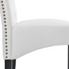 Dining PU Chair with Solid Wood Legs;  18.11" L x 24.01" W x 40.95" H White