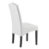 Dining PU Chair with Solid Wood Legs;  18.11" L x 24.01" W x 40.95" H White