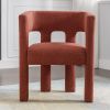 Contemporary Designed Fabric Upholstered Accent Chair Dining Chair for Living Room, Bedroom, Dining Room, Orange