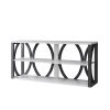 Modern Console Table with Three Open Shelves - Grey and White