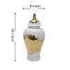 Regal White Gilded Ginger Jar with Removable Lid