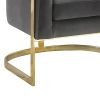 Dark Grey and Gold Tufted Barrel Accent Chair