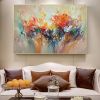 Hand oil painting Wall Art Canvas Prints Painting Artwork Picture Abstract Knife Painting Red Seascape Home Decoration