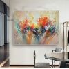 Hand oil painting Wall Art Canvas Prints Painting Artwork Picture Abstract Knife Painting Red Seascape Home Decoration