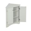 Triangle Bathroom Storage Cabinet with Adjustable Shelves, Freestanding Floor Cabinet for Home Kitchen