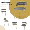 Upholstered Dining Chairs with Golden Metal Legs for Living Room