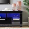 20 minutes quick assemble, modern TV Stand with LED Lights,high glossy front TV Cabinet,can be assembled in Lounge Room, Living Room or Bedroom