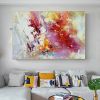 Hand oil painting Wall Art Canvas Prints Painting Artwork Picture Abstract Knife Painting Red Seascape Home Decoration