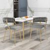 Upholstered Dining Chairs with Golden Metal Legs for Living Room