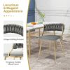 Upholstered Dining Chairs with Golden Metal Legs for Living Room