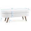 Ottoman Oval Storage Bench,Rubber Wood Legs