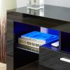 20 minutes quick assemble, modern TV Stand with LED Lights,high glossy front TV Cabinet,can be assembled in Lounge Room, Living Room or Bedroom