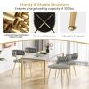 Upholstered Dining Chairs with Golden Metal Legs for Living Room