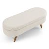 Ottoman Oval Storage Bench,Rubber Wood Legs